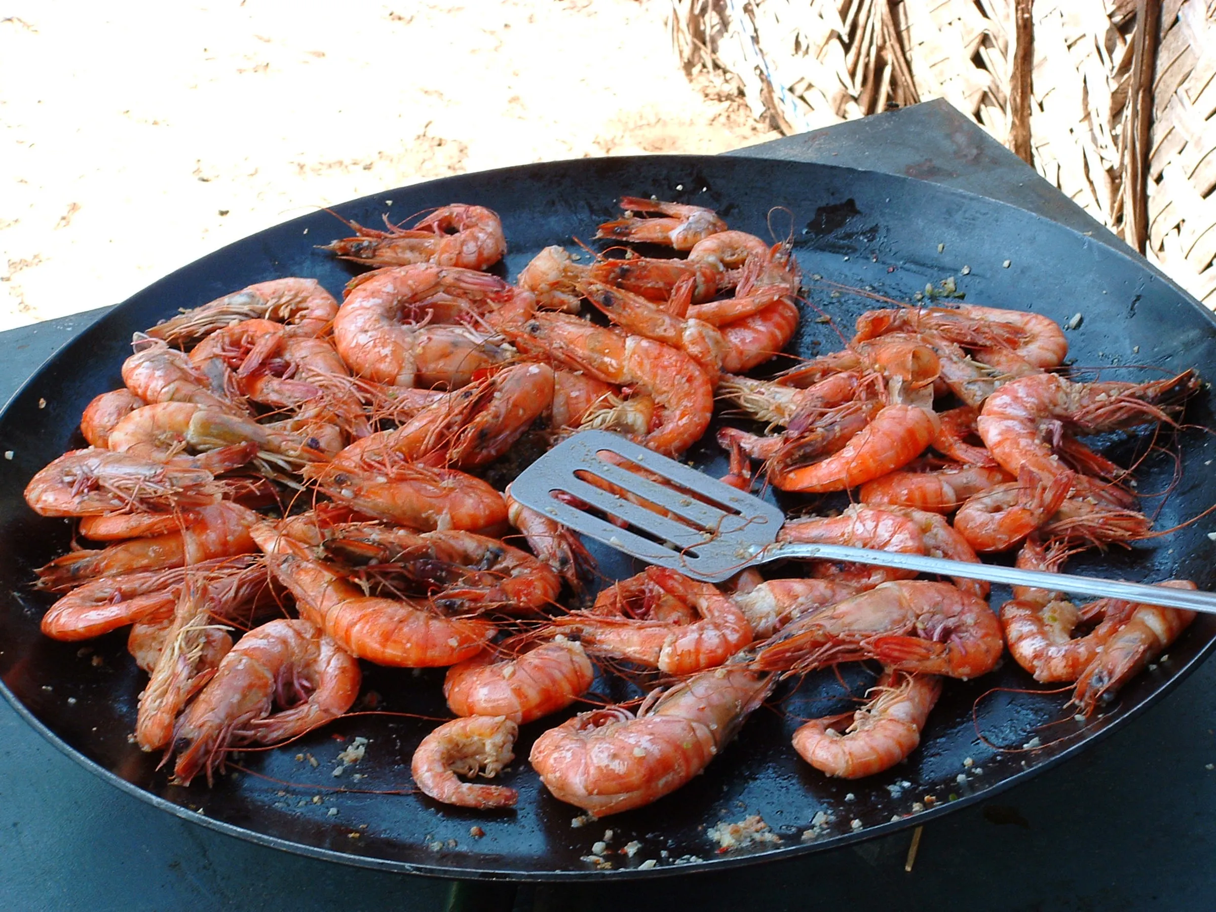 Mozanbique prawns cooking